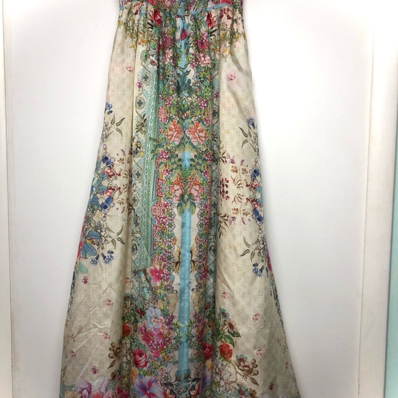 Johnny Was Jenlynn Silk Maxi Skirt Smocked Waist - Picture 6 of 11